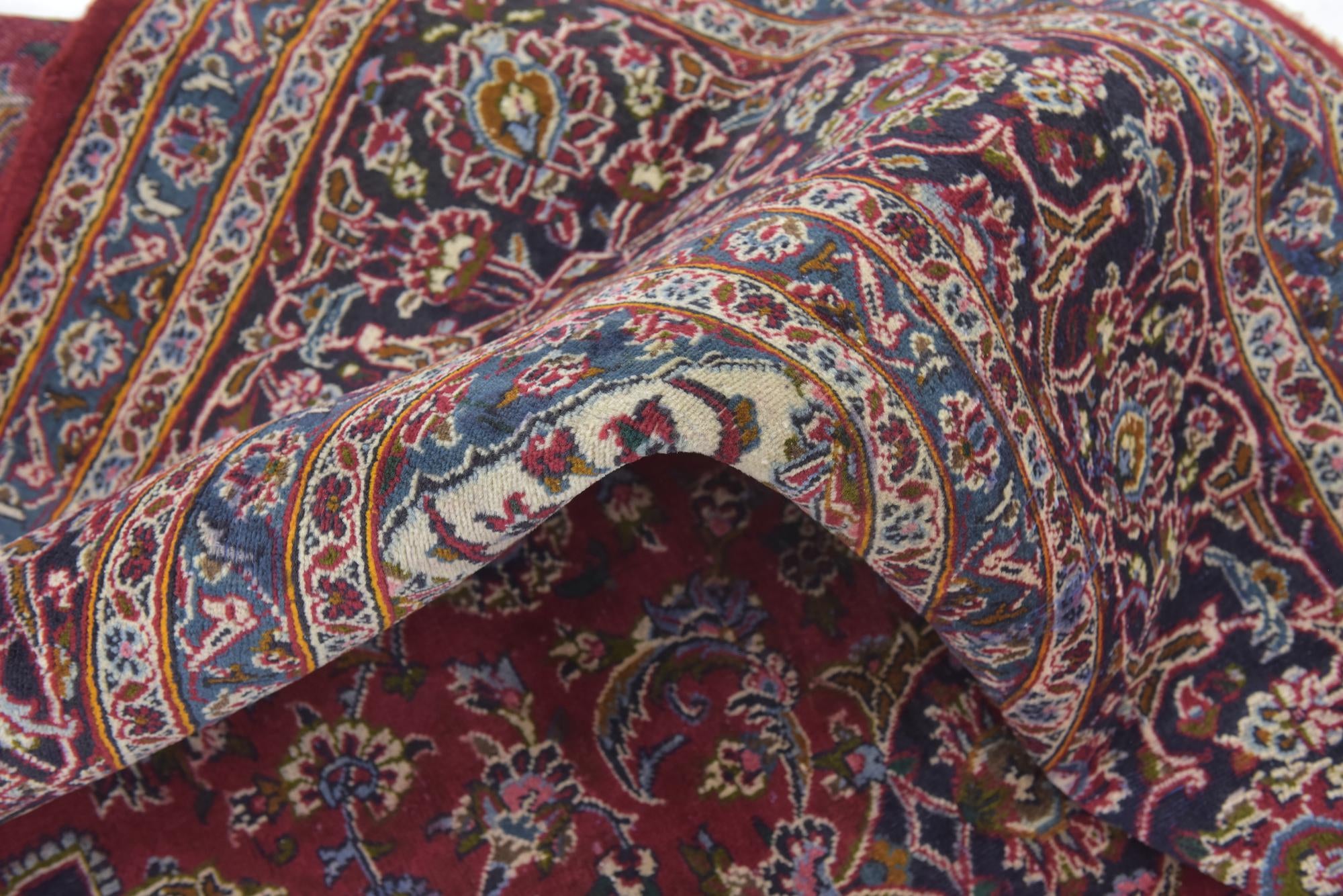 9' 8 x 12' 4 Hand Knotted Kashan Persian Wool Rug