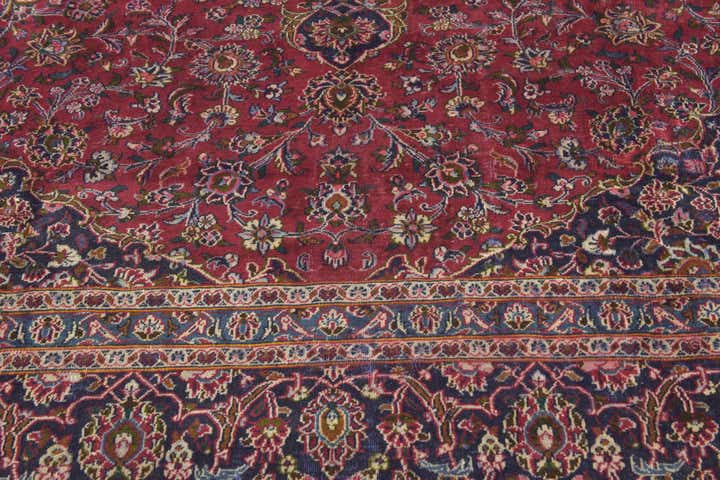 9' 8 x 12' 4 Hand Knotted Kashan Persian Wool Rug