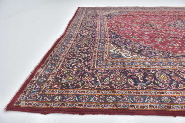 9' 8 x 12' 4 Hand Knotted Kashan Persian Wool Rug