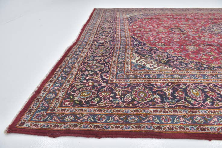 Detail image of 9' 8 x 12' 4 Hand Knotted Kashan Persian Wool Rug