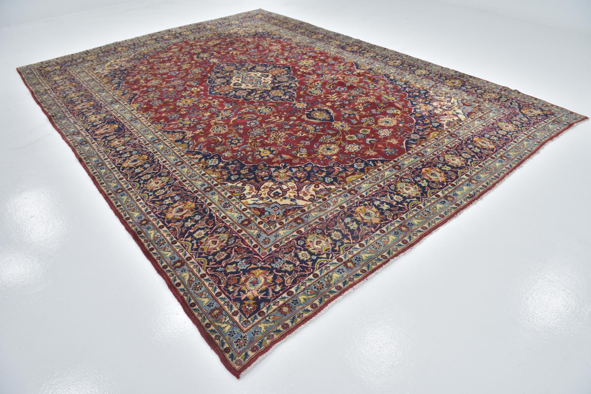 295cm x 385cm anudado a mano Kashan Alfombra Persa Lana