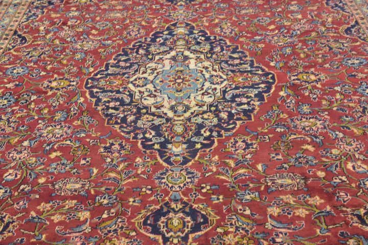 9' 10 x 12' 9 Hand Knotted Kashan Persian Wool Rug