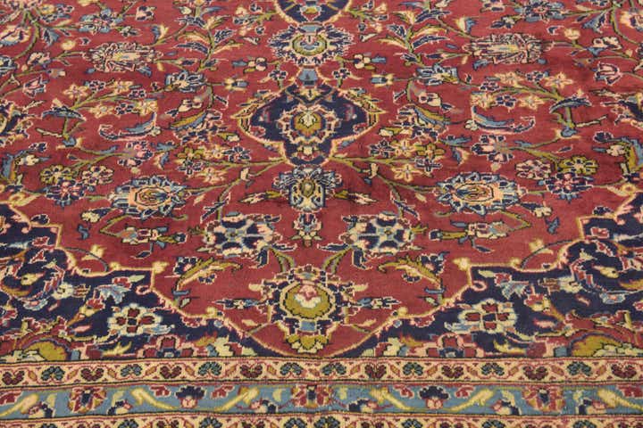 9' 10 x 12' 9 Hand Knotted Kashan Persian Wool Rug