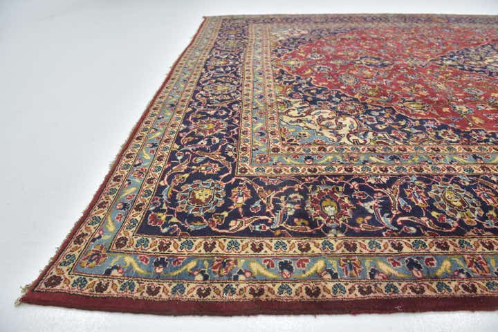 9' 10 x 12' 9 Hand Knotted Kashan Persian Wool Rug