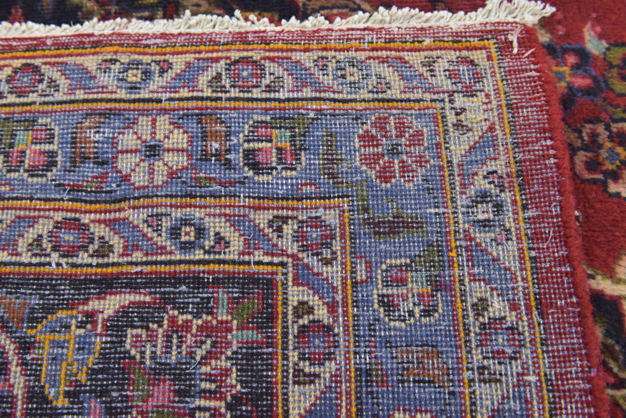 9' 7 x 13' 2 Hand Knotted Kashan Persian Wool Rug