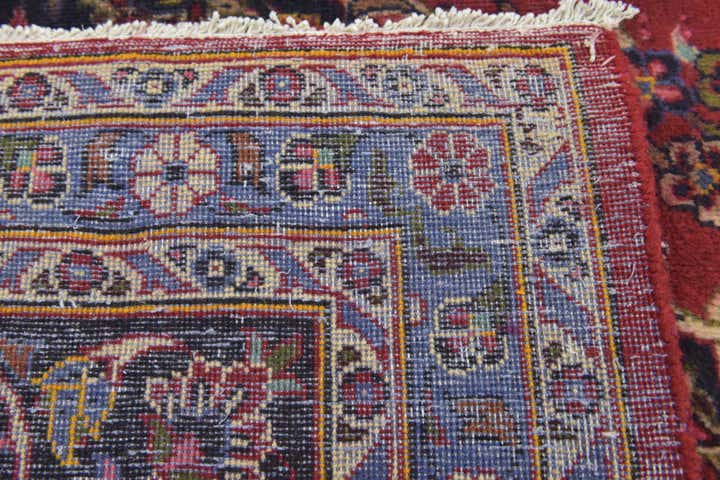 9' 7 x 13' 2 Hand Knotted Kashan Persian Wool Rug