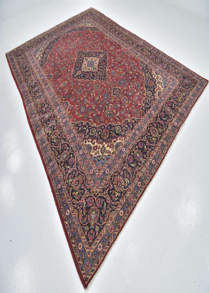 9' 7 x 13' 2 Hand Knotted Kashan Persian Wool Rug