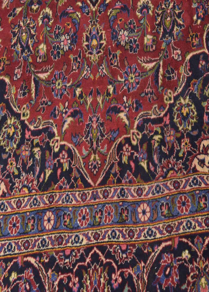 9' 7 x 13' 2 Hand Knotted Kashan Persian Wool Rug