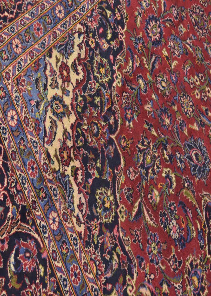 9' 7 x 13' 2 Hand Knotted Kashan Persian Wool Rug