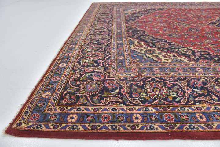 9' 7 x 13' 2 Hand Knotted Kashan Persian Wool Rug