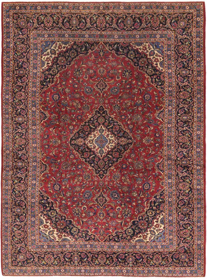 9' 7 x 13' 2 Hand Knotted Kashan Persian Wool Rug