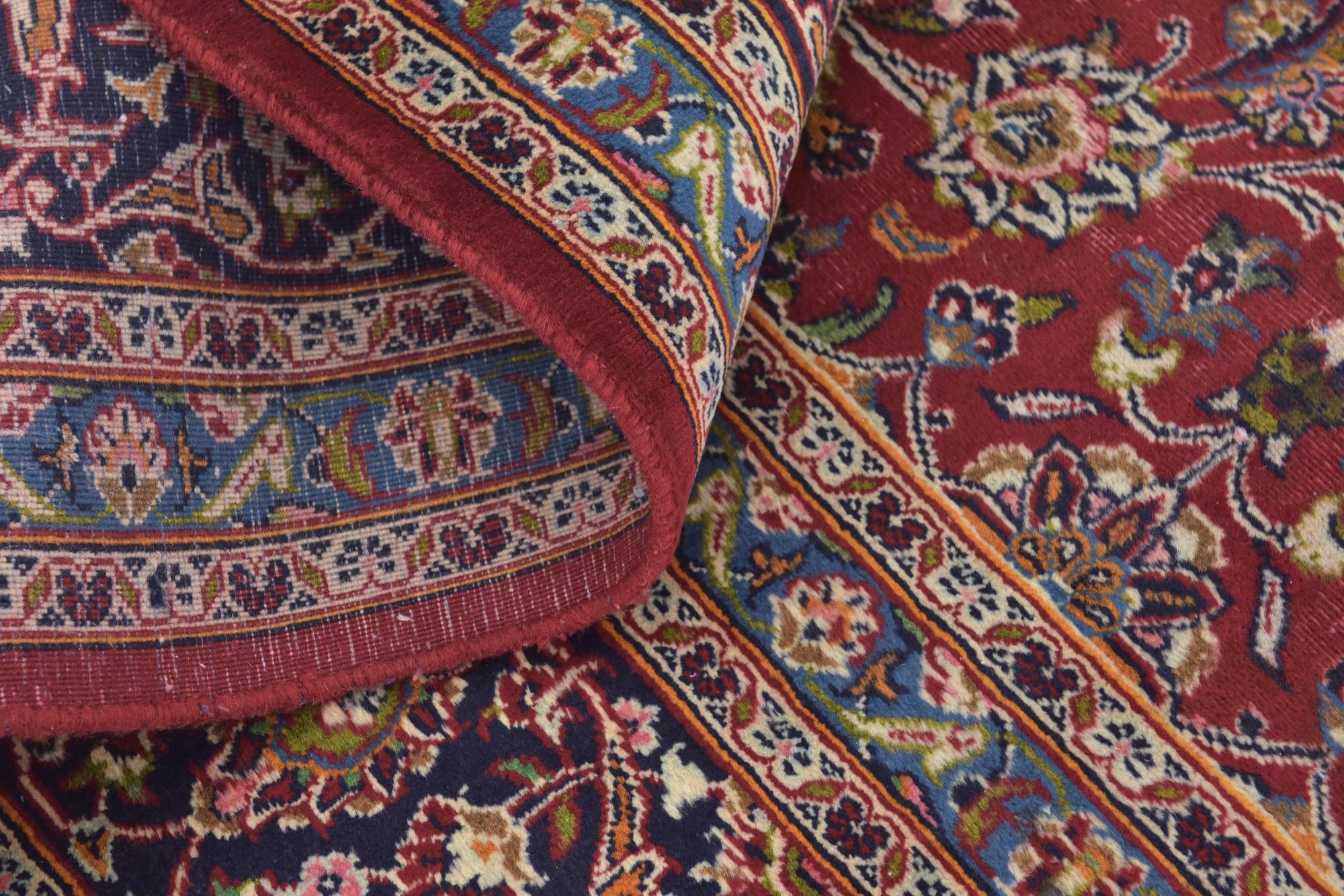 9' 6 x 12' 9 Hand Knotted Kashan Persian Wool Rug
