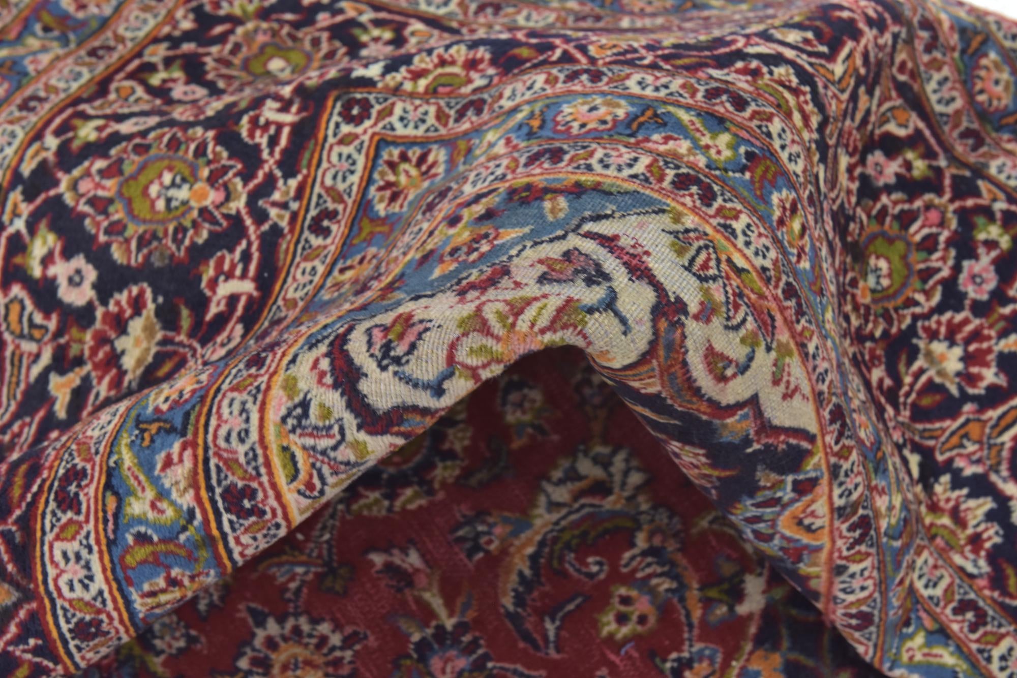 9' 6 x 12' 9 Hand Knotted Kashan Persian Wool Rug