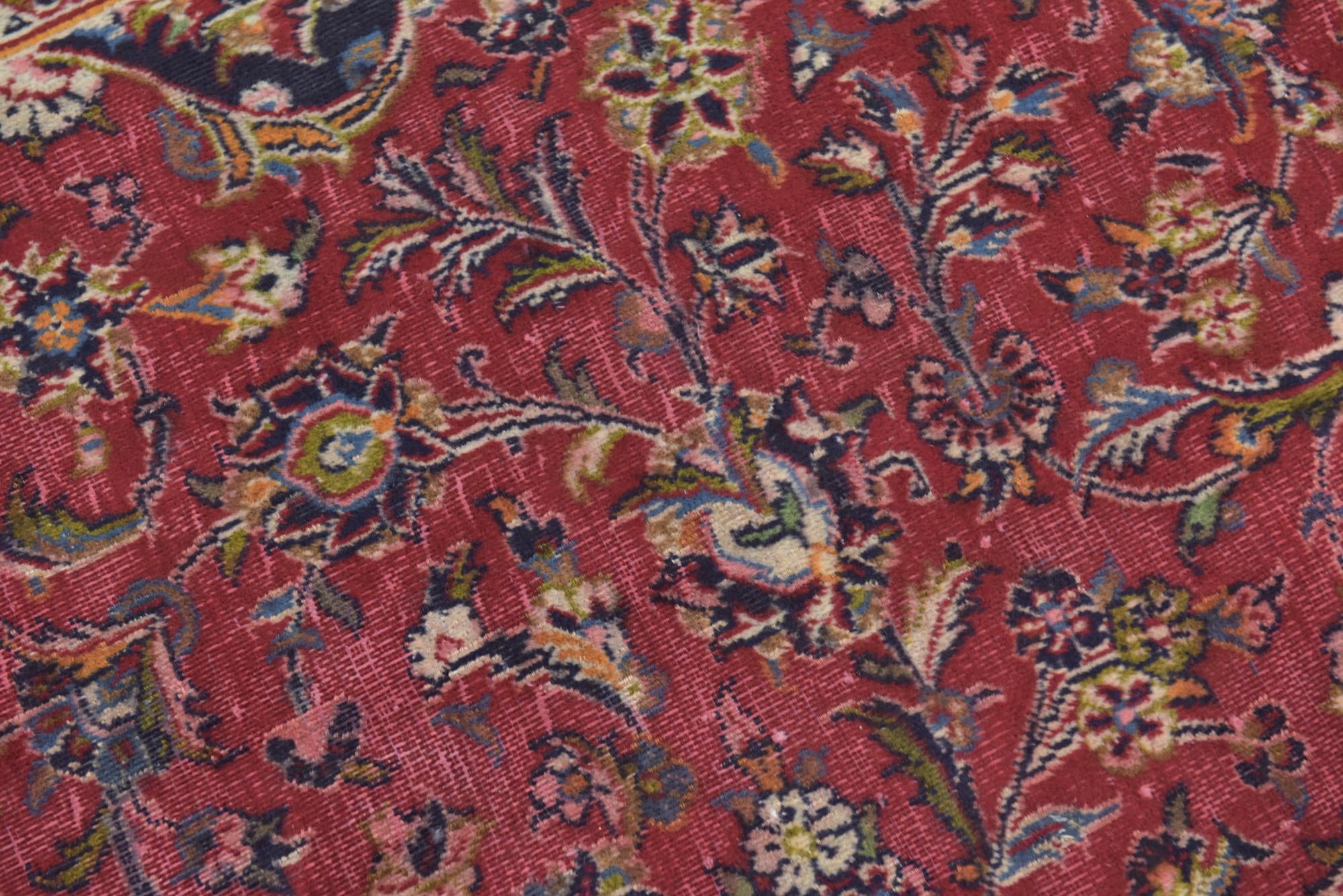 9' 6 x 12' 9 Hand Knotted Kashan Persian Wool Rug