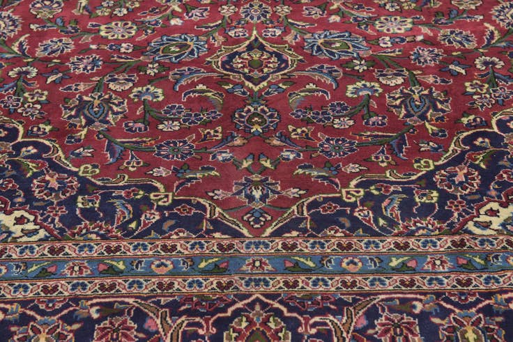 Detail image of 9' 10 x 12' 10 Hand Knotted Kashan Persian Wool Rug