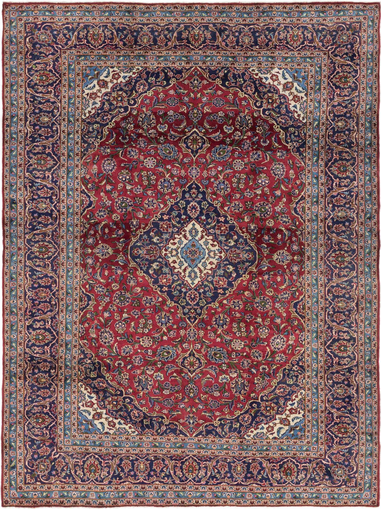 9' 10 x 12' 10 Hand Knotted Kashan Persian Wool Rug