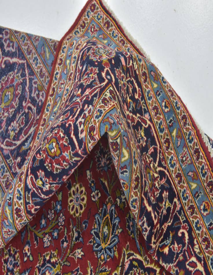 Detail image of 9' 7 x 13' 3 Hand Knotted Kashan Persian Wool Rug