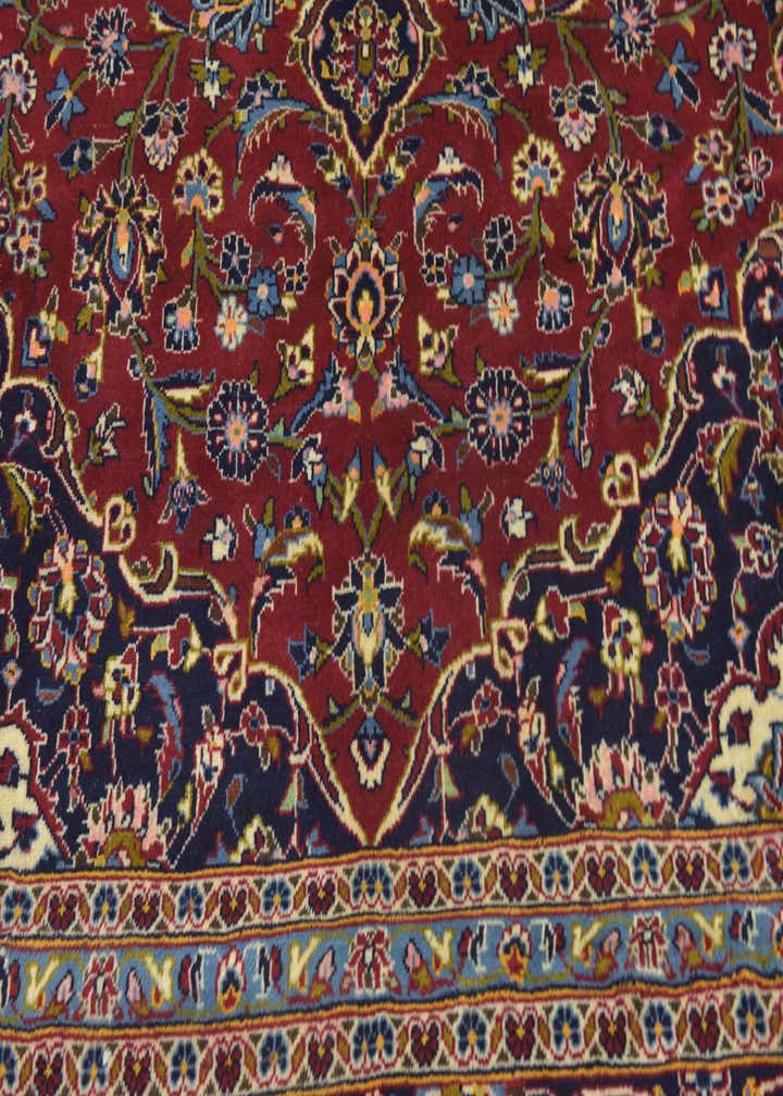 9' 7 x 13' 3 Hand Knotted Kashan Persian Wool Rug