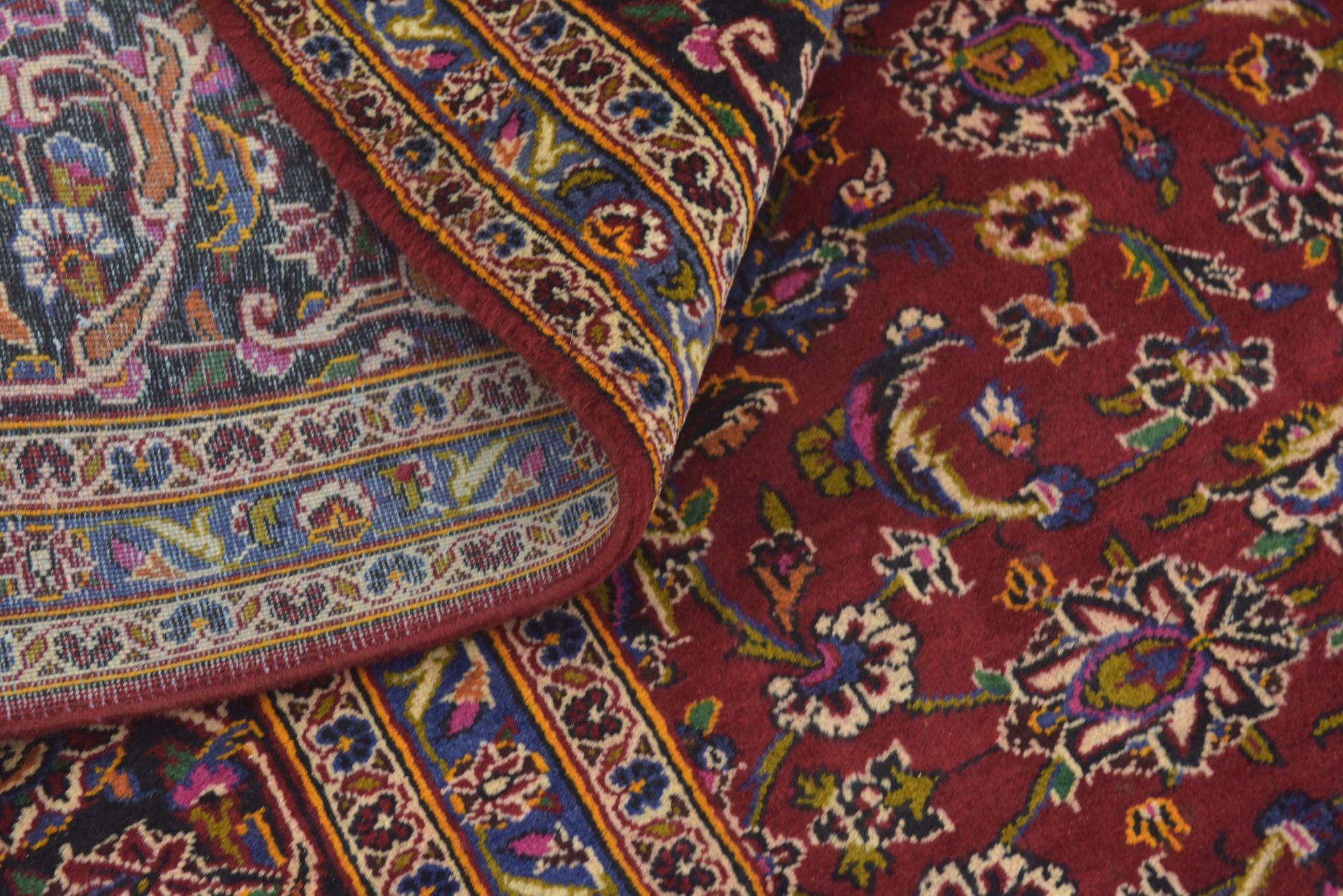 9' 9 x 13' Hand Knotted Kashan Persian Wool Rug