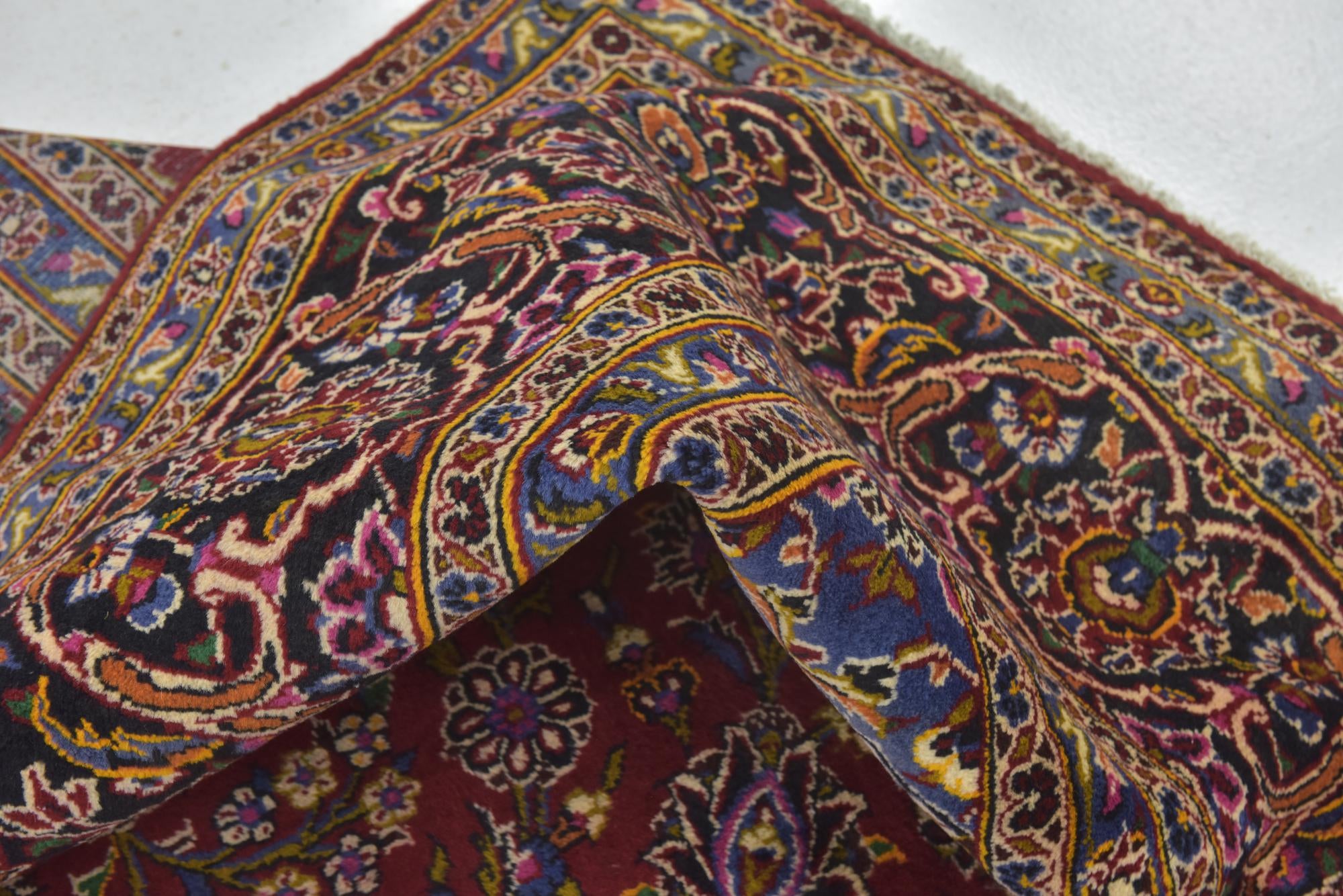 9' 9 x 13' Hand Knotted Kashan Persian Wool Rug