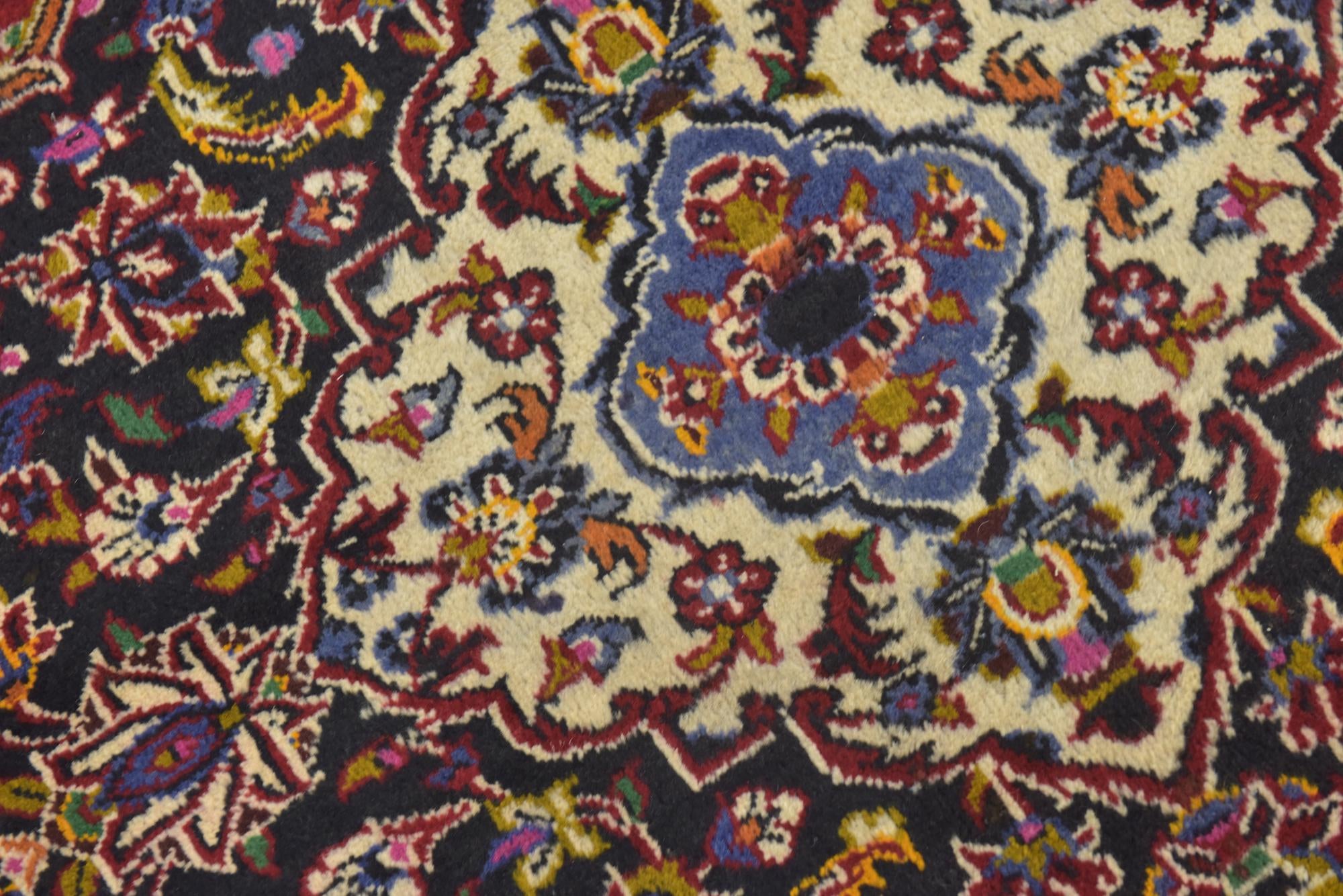 9' 9 x 13' Hand Knotted Kashan Persian Wool Rug