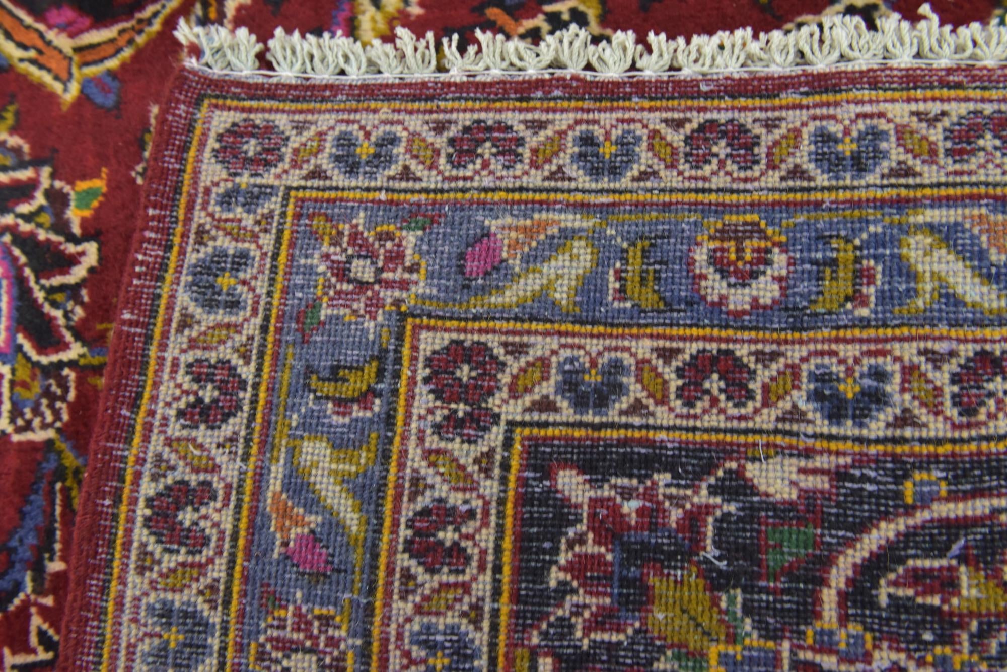 9' 9 x 13' Hand Knotted Kashan Persian Wool Rug