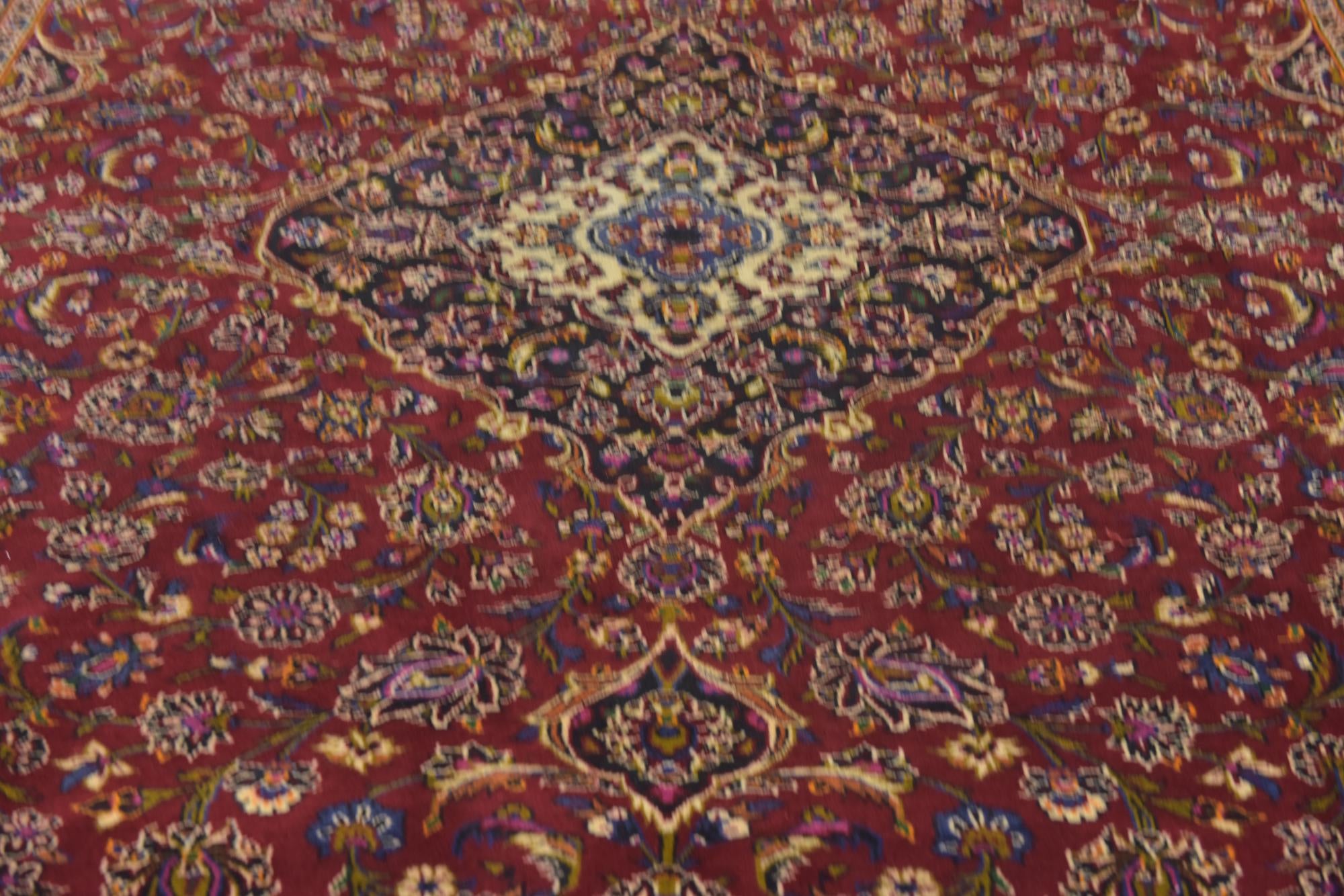 9' 9 x 13' Hand Knotted Kashan Persian Wool Rug