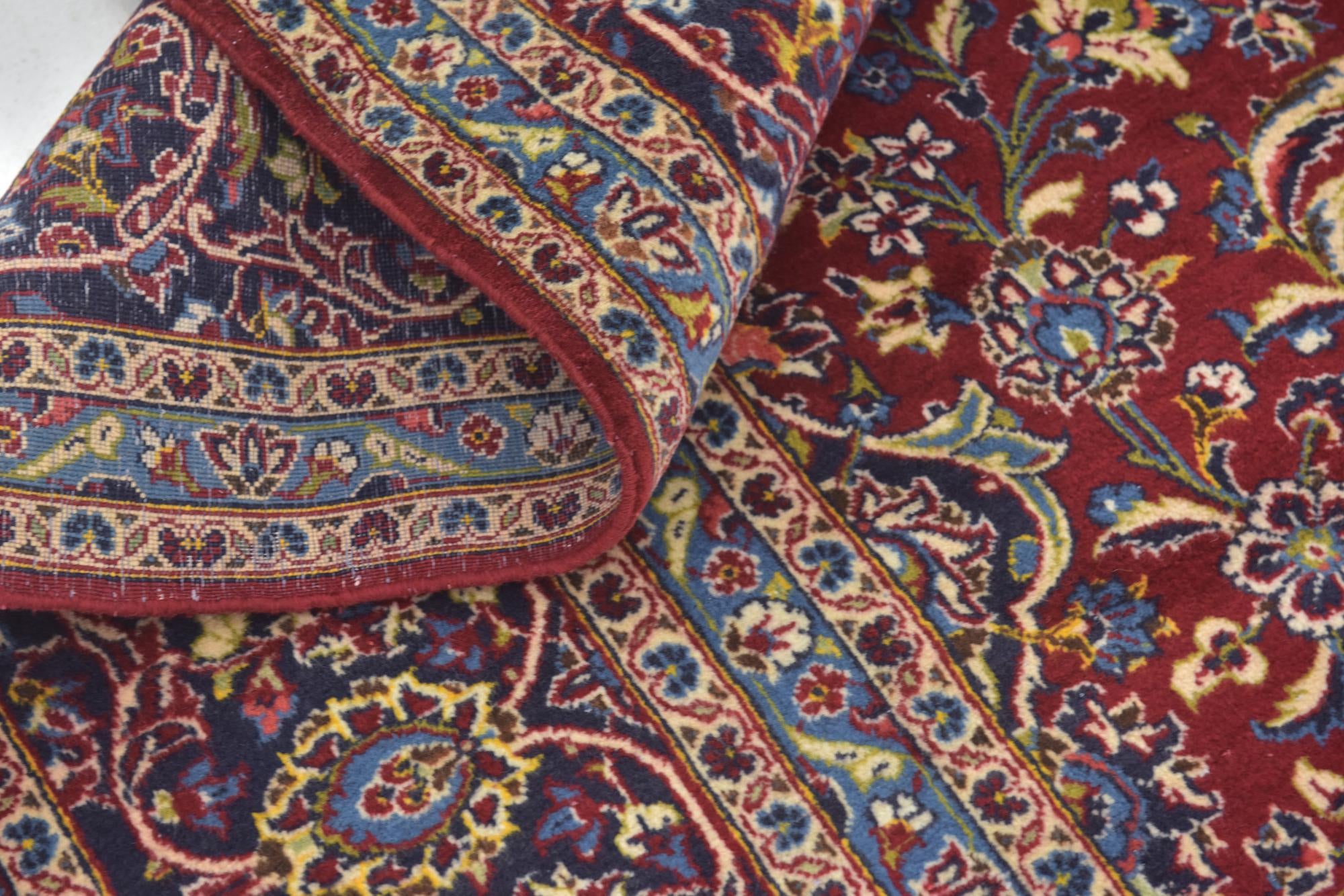 9' 7 x 13' 4 Hand Knotted Kashan Persian Wool Rug