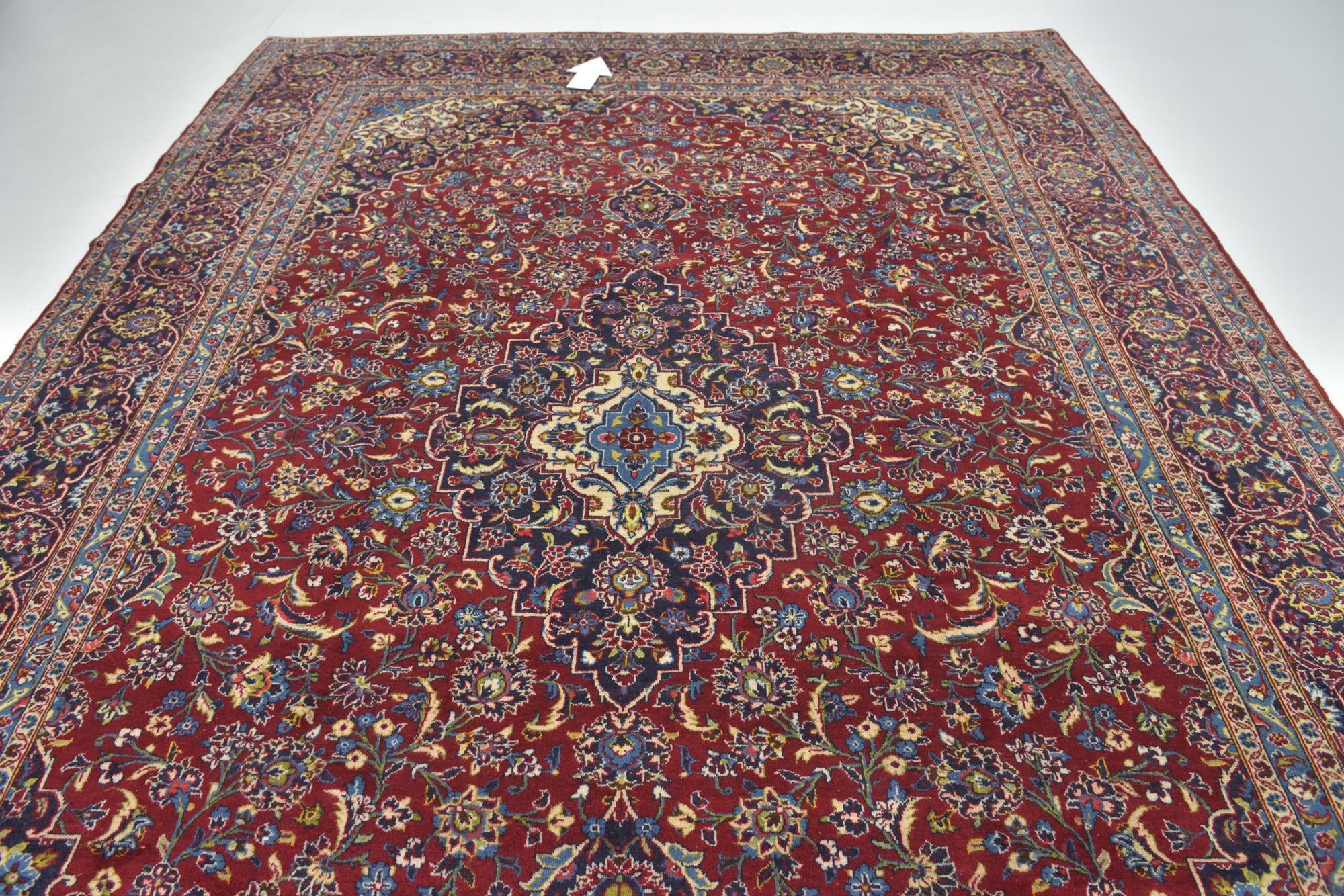 9' 7 x 13' 4 Hand Knotted Kashan Persian Wool Rug