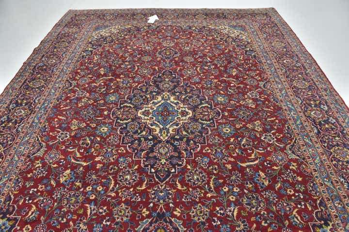 9' 7 x 13' 4 Hand Knotted Kashan Persian Wool Rug