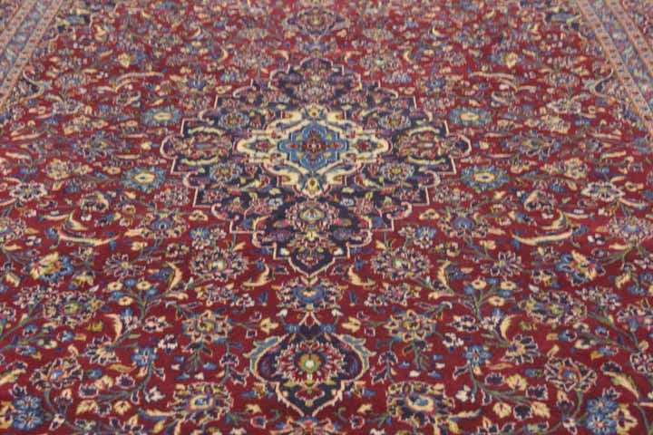 9' 7 x 13' 4 Hand Knotted Kashan Persian Wool Rug