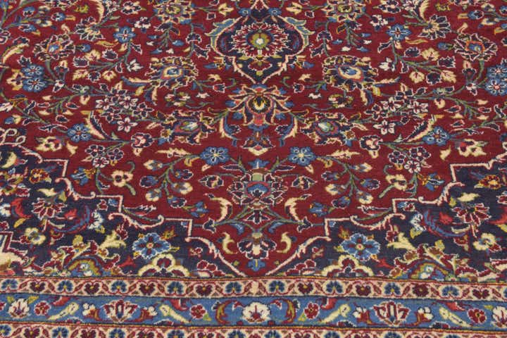 9' 7 x 13' 4 Hand Knotted Kashan Persian Wool Rug