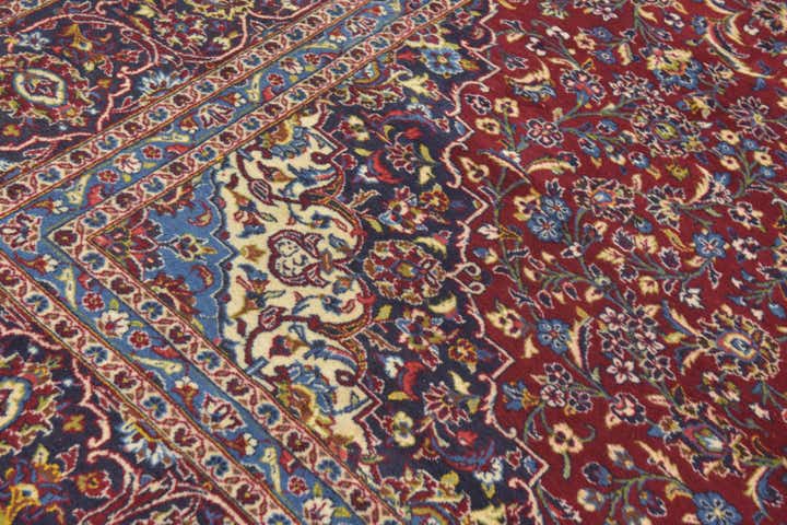 9' 7 x 13' 4 Hand Knotted Kashan Persian Wool Rug