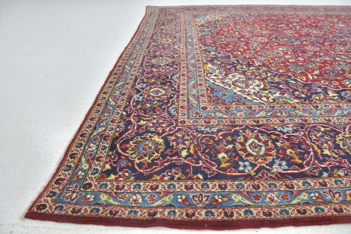 9' 7 x 13' 4 Hand Knotted Kashan Persian Wool Rug