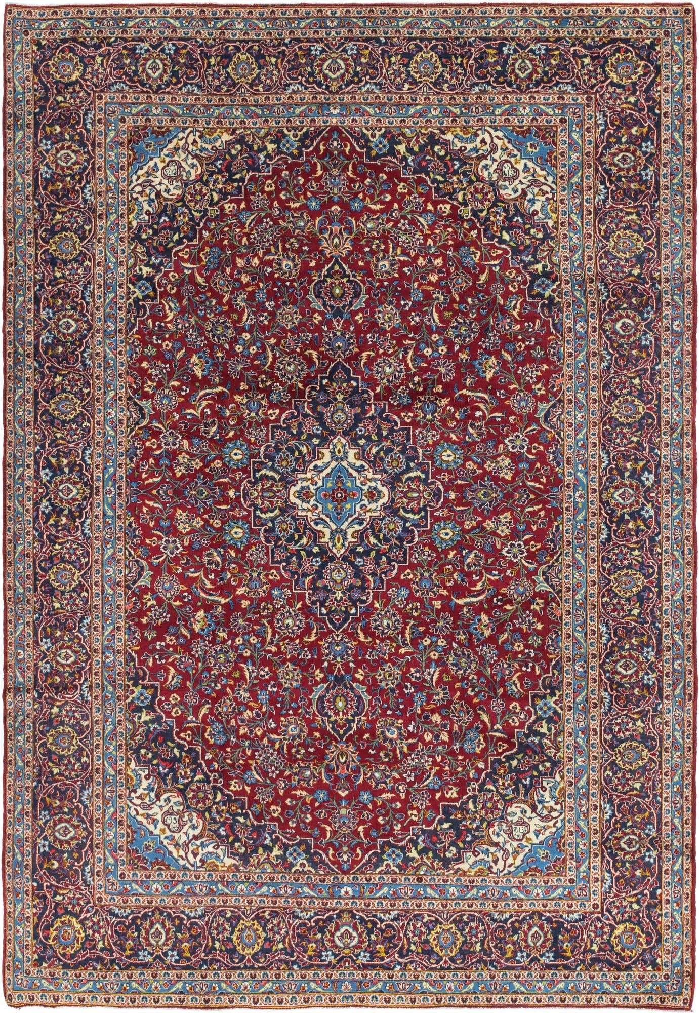 9' 7 x 13' 4 Hand Knotted Kashan Persian Wool Rug