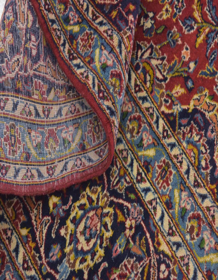 Detail image of 9' 10 x 13' 3  Hand Knotted Kashan Persian Wool Rug