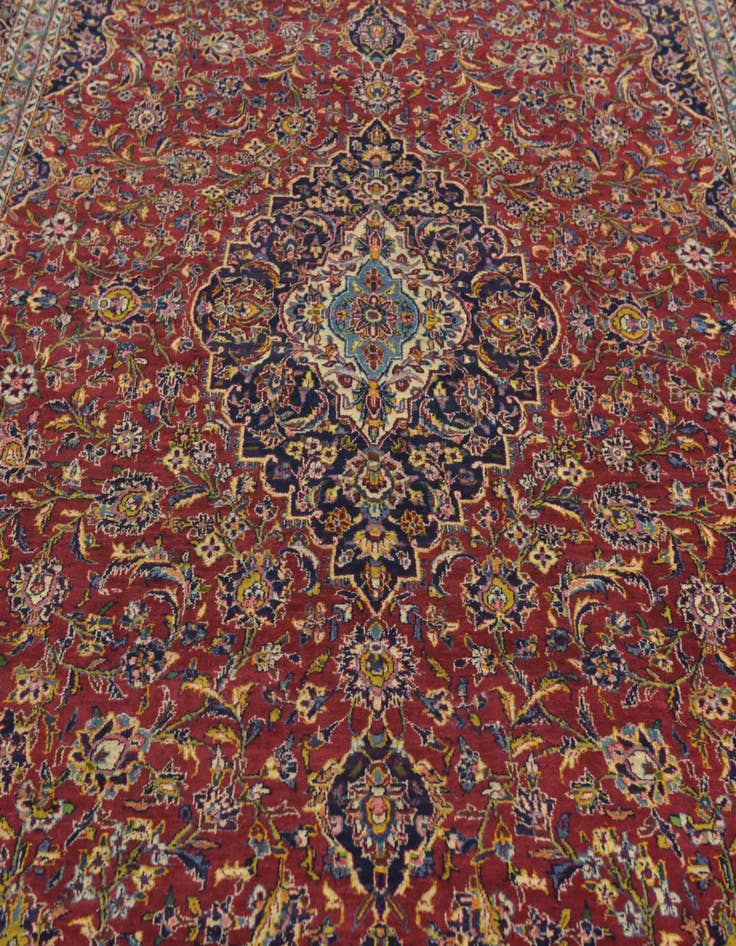 Detail image of 9' 10 x 13' 3  Hand Knotted Kashan Persian Wool Rug