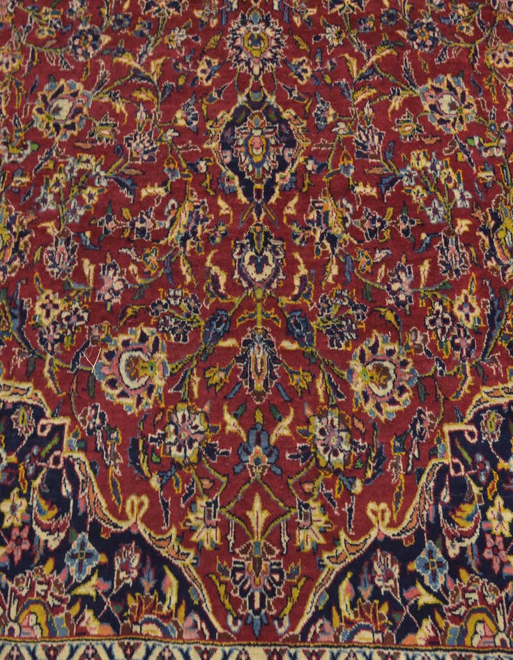 Detail image of 9' 10 x 13' 3  Hand Knotted Kashan Persian Wool Rug