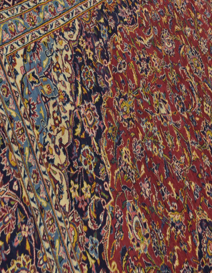 Detail image of 9' 10 x 13' 3  Hand Knotted Kashan Persian Wool Rug