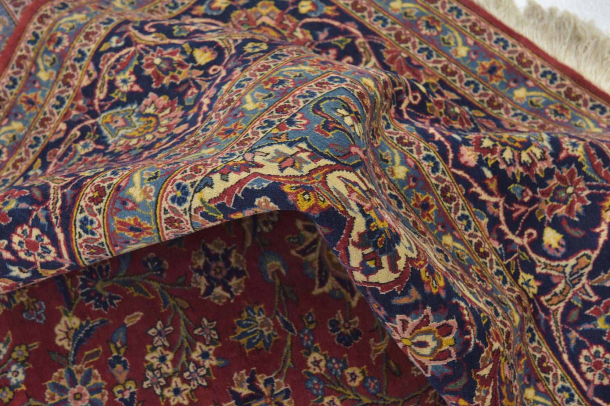 9' 10 x 12' 10 Hand Knotted Kashan Persian Wool Rug