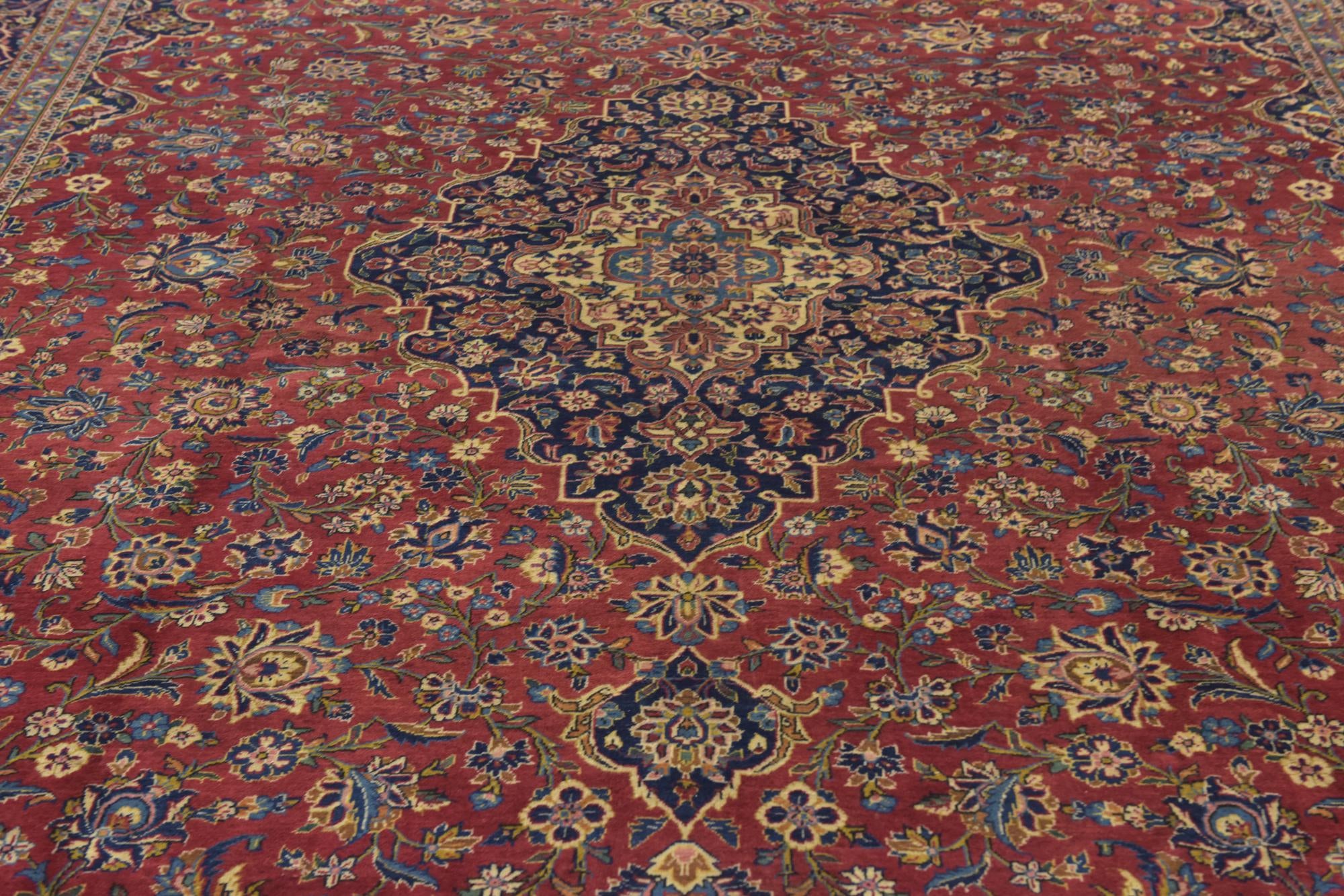 9' 10 x 12' 10 Hand Knotted Kashan Persian Wool Rug