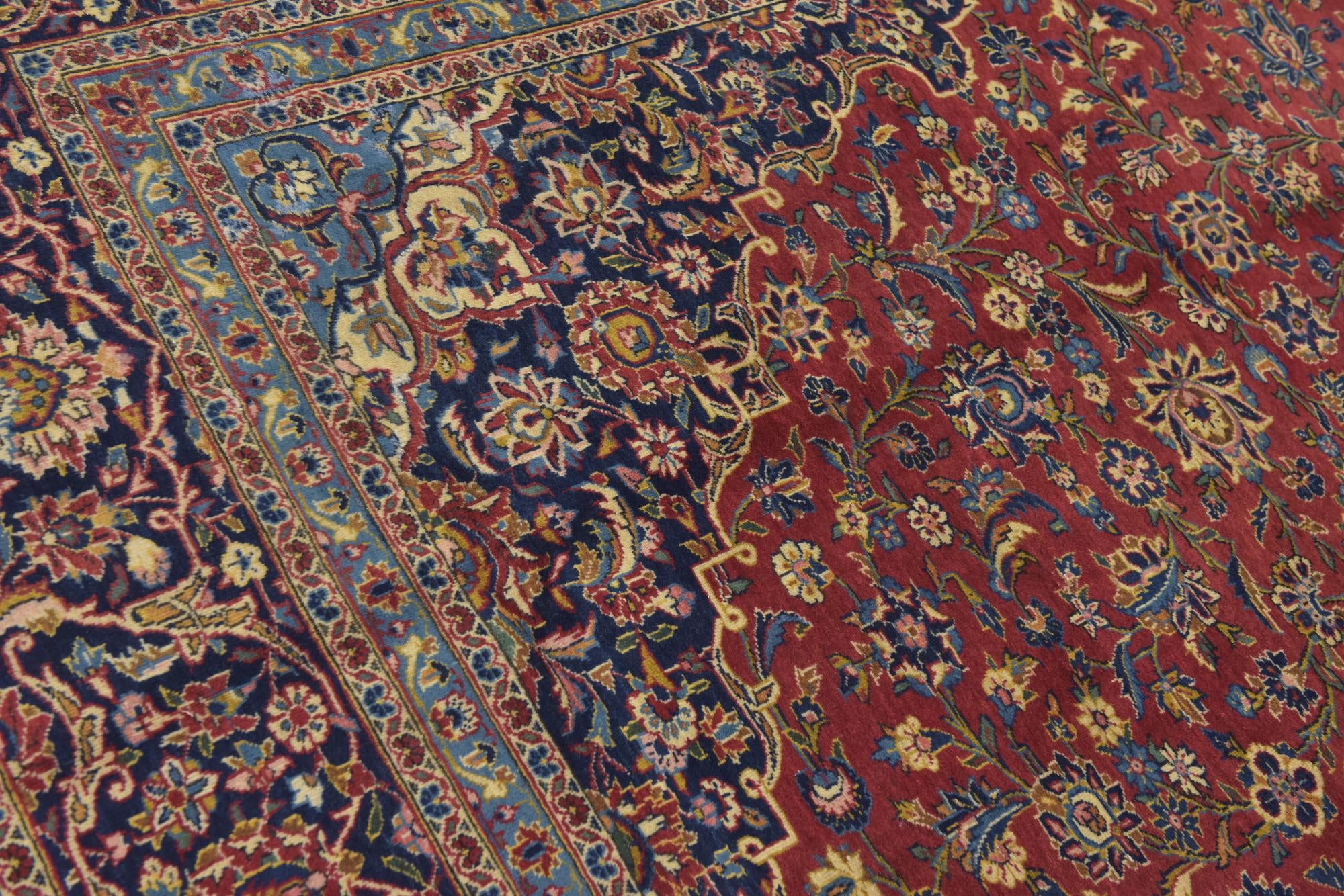 9' 10 x 12' 10 Hand Knotted Kashan Persian Wool Rug