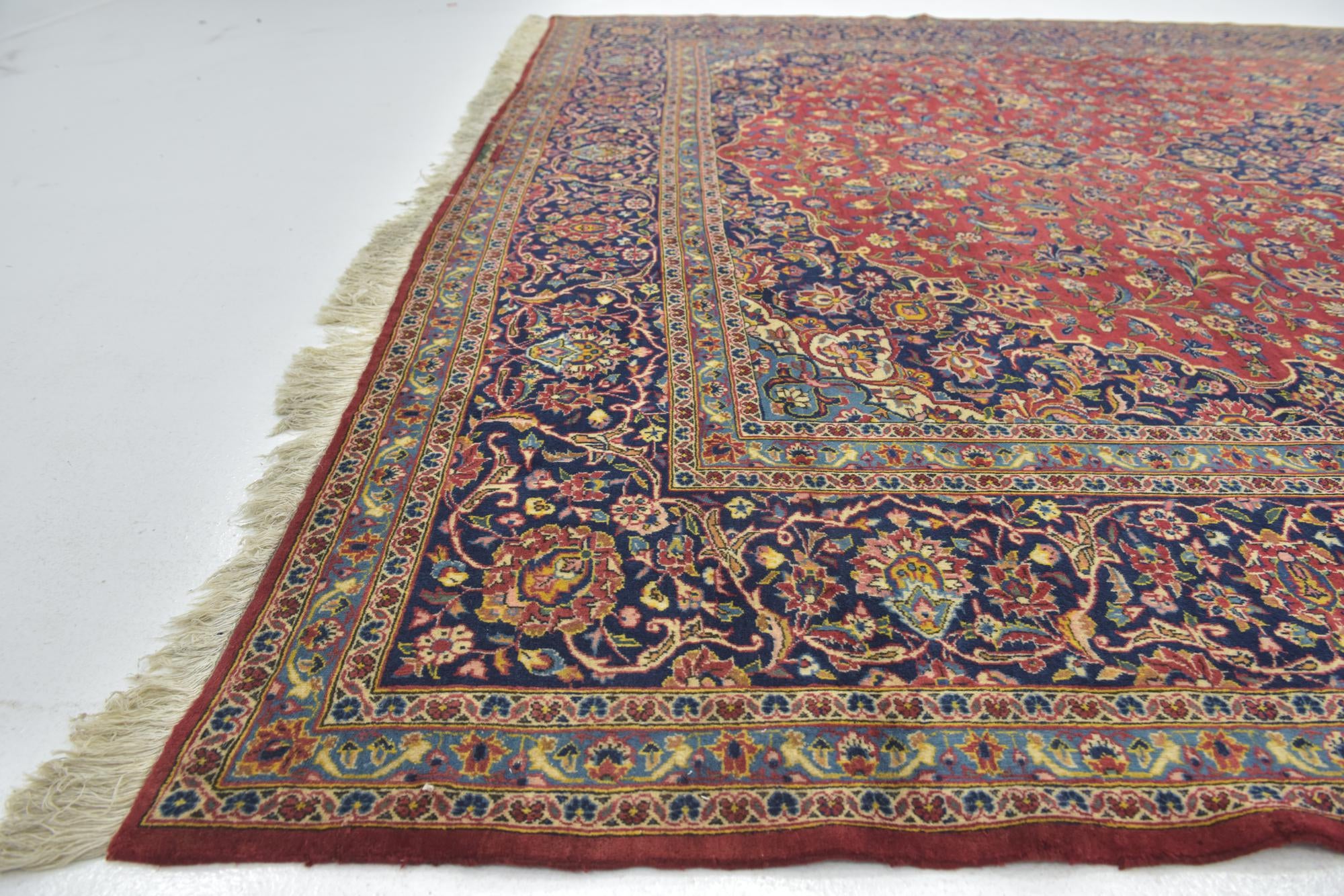 9' 10 x 12' 10 Hand Knotted Kashan Persian Wool Rug