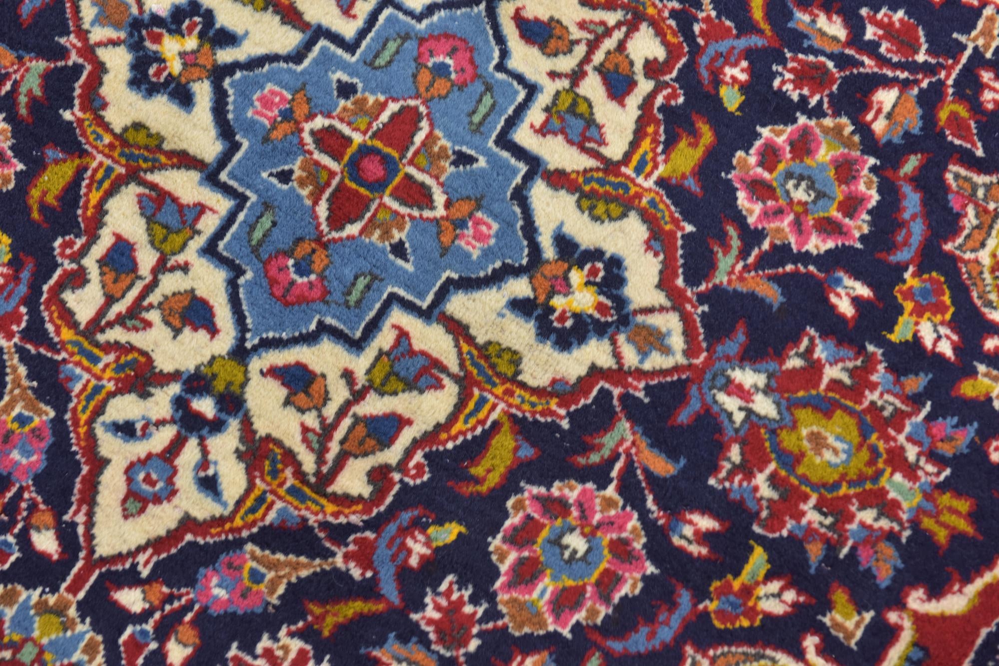 9' 6 x 13' 5 Hand Knotted Kashan Persian Wool Rug