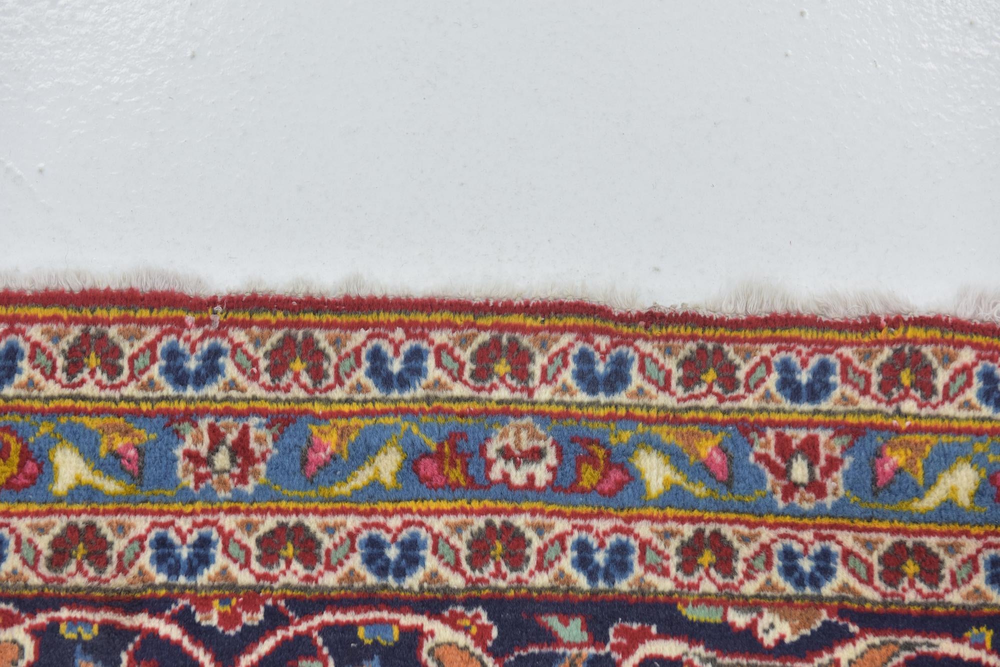 9' 6 x 13' 5 Hand Knotted Kashan Persian Wool Rug