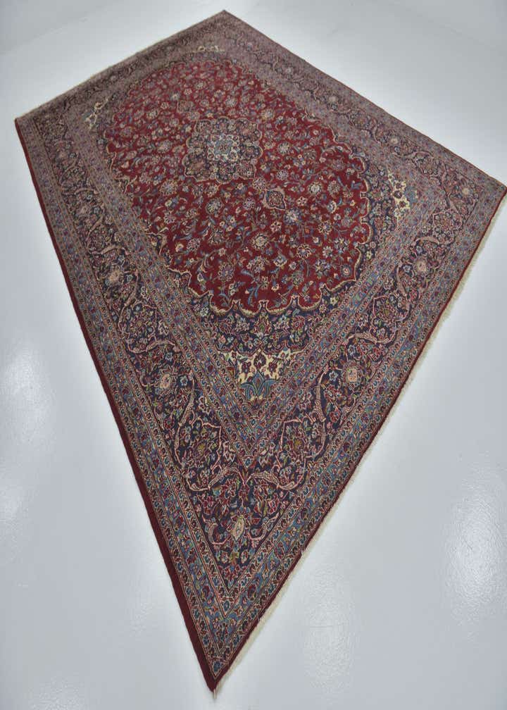 9' 9 x 13' 3 Hand Knotted Kashan Persian Wool Rug