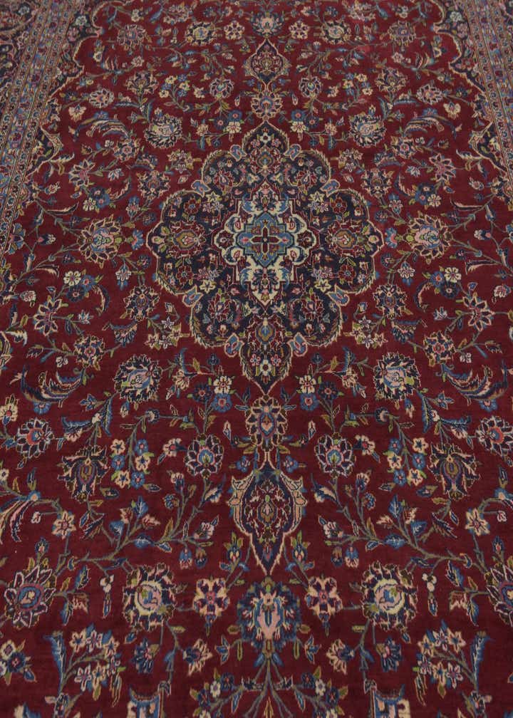9' 9 x 13' 3 Hand Knotted Kashan Persian Wool Rug