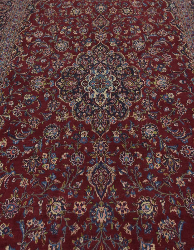 Detail image of 9' 9 x 13' 3 Hand Knotted Kashan Persian Wool Rug