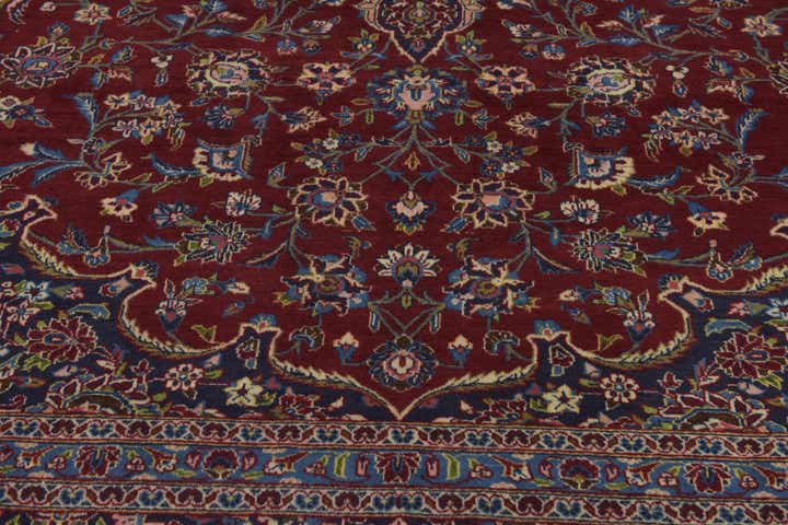 9' 9 x 13' 3 Hand Knotted Kashan Persian Wool Rug