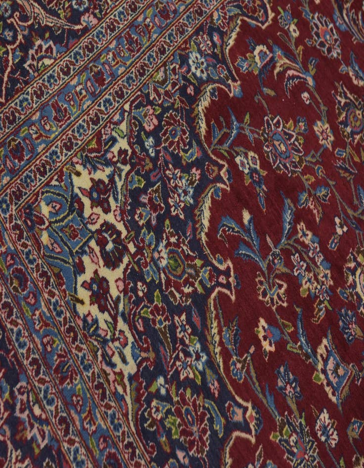 Detail image of 9' 9 x 13' 3 Hand Knotted Kashan Persian Wool Rug